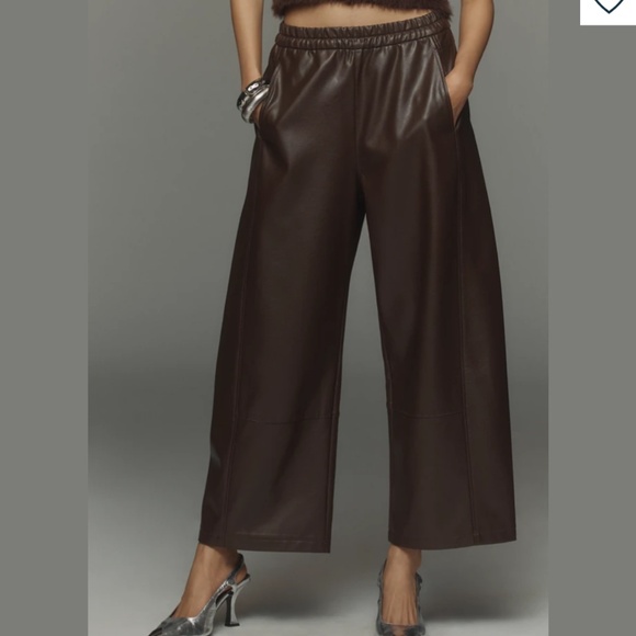 Anthropologie The Izzie Relaxed Pull-On Barrel Pants by Pilcro: Faux-Leather - Picture 2 of 3